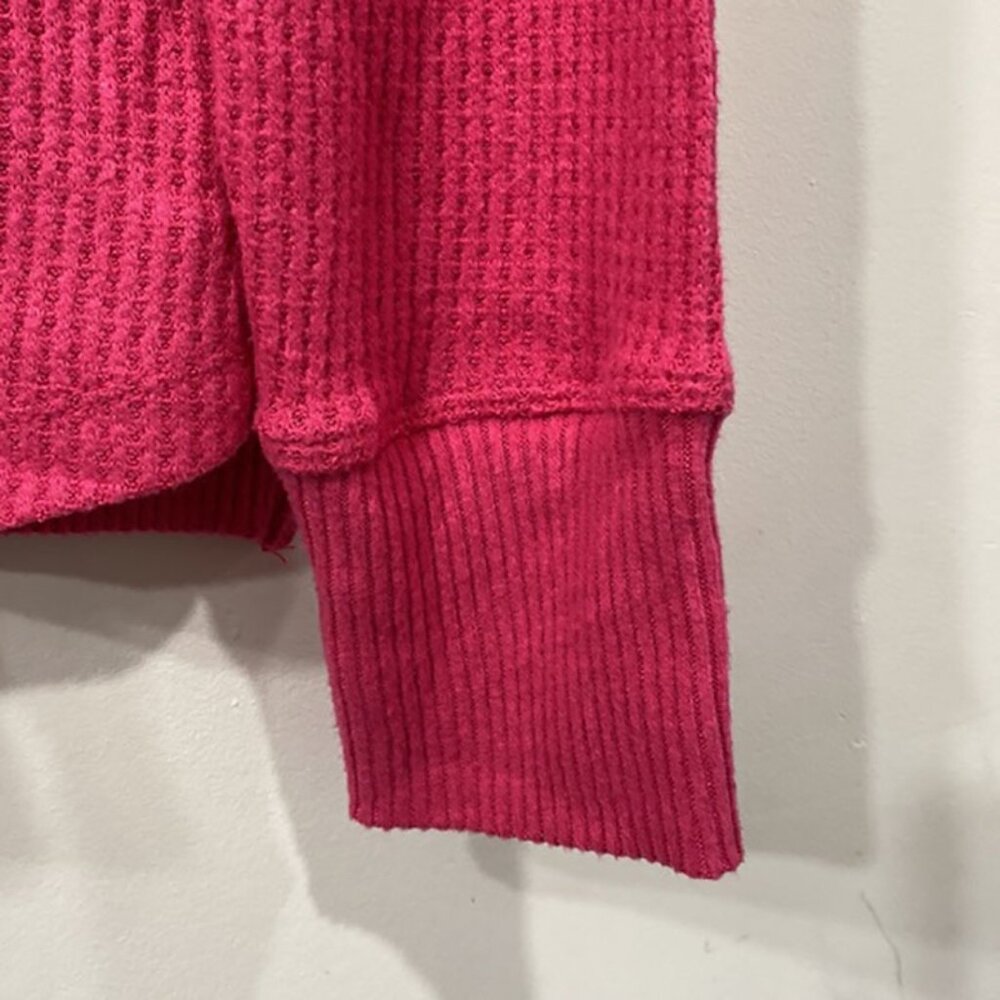 Anthropology Saturday Sunday Long Sleeve Top Oversized in Raspberry/ Pink XS - Picture 4 of 10